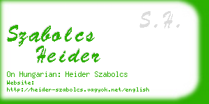 szabolcs heider business card